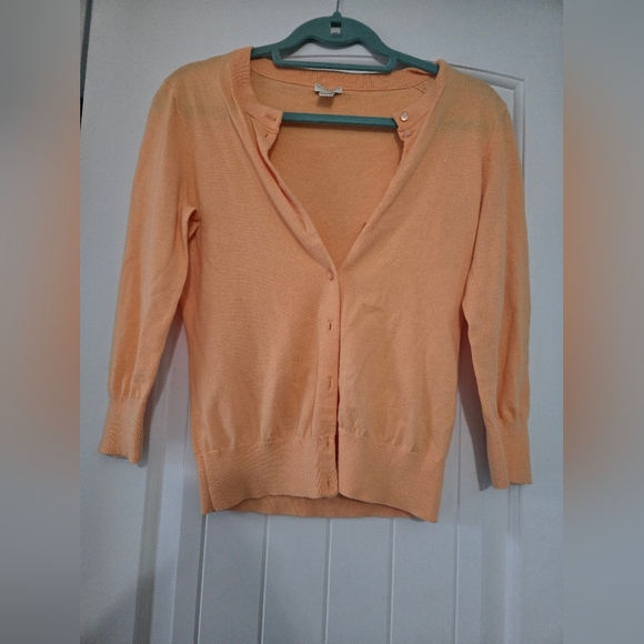 J.Crew Orange The Clare Cardigan size small - Picture 1 of 4